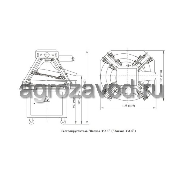 Тестоокруглитель с центральной регулировкой Восход-ТО-4