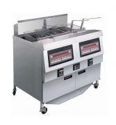 Фритюрница электрическая OFE-322 ATLAS (2 модуля, 2 ванны, цифров панель управления, фильтр, колеса)